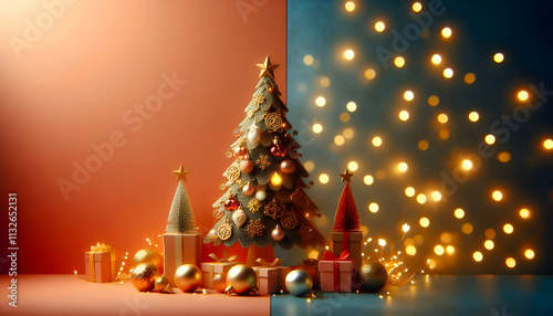 Merry christmas festive decorative design luxury color concept background