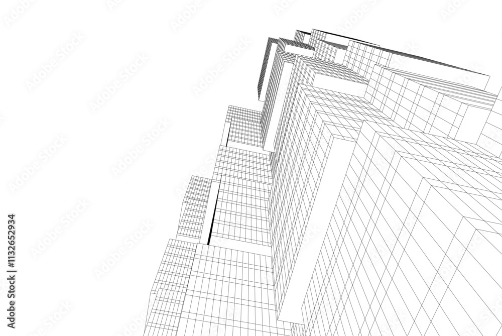 Fototapeta premium Abstract architecture vector 3d illustration