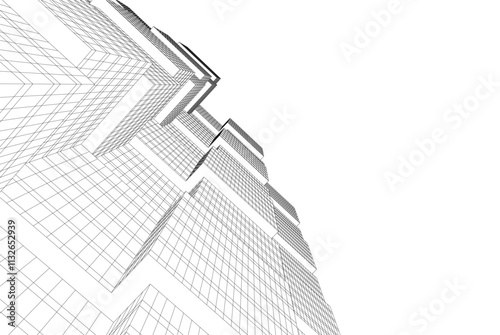 Abstract architecture vector 3d illustration