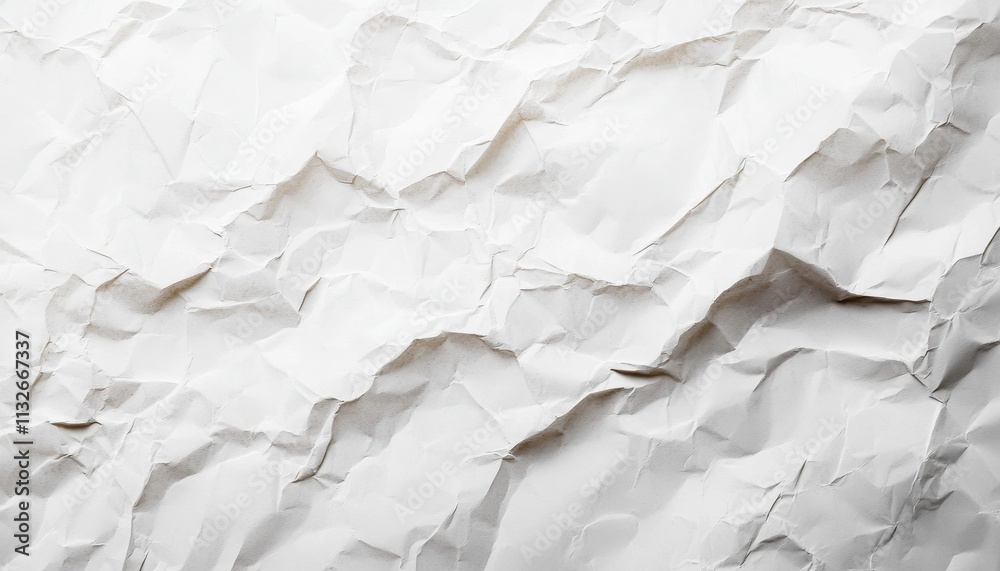 Fototapeta premium White Crumpled Paper Texture Background