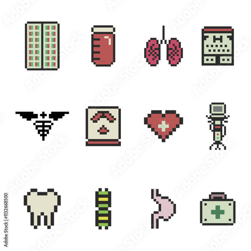 medical bundle set pixel art