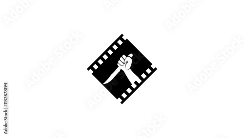 Thriller movie, black isolated silhouette