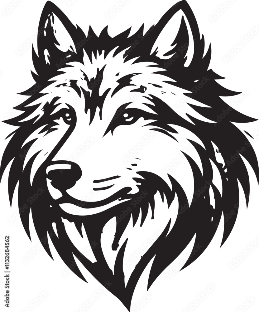 Obraz premium Wolf Head 3 Silhoutte