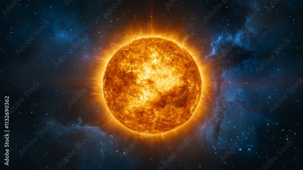 Fototapeta premium Solar phenomenon the sun illuminating space astrophotography celestial environment vibrant viewpoint