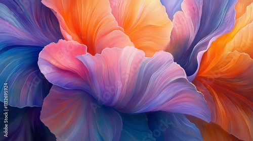 Abstract Floral Painting with Vibrant Hues