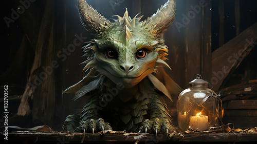 Obraz na płótnie funny green dragon, symbol of 2024, cartoon style. w salonie