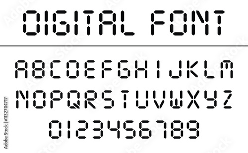 Digital alphabet and number font