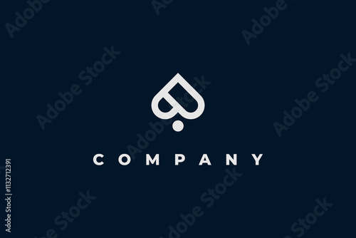 abstract logo combining spade and flipped heart