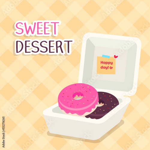 dessert illust, happy birthday illust design