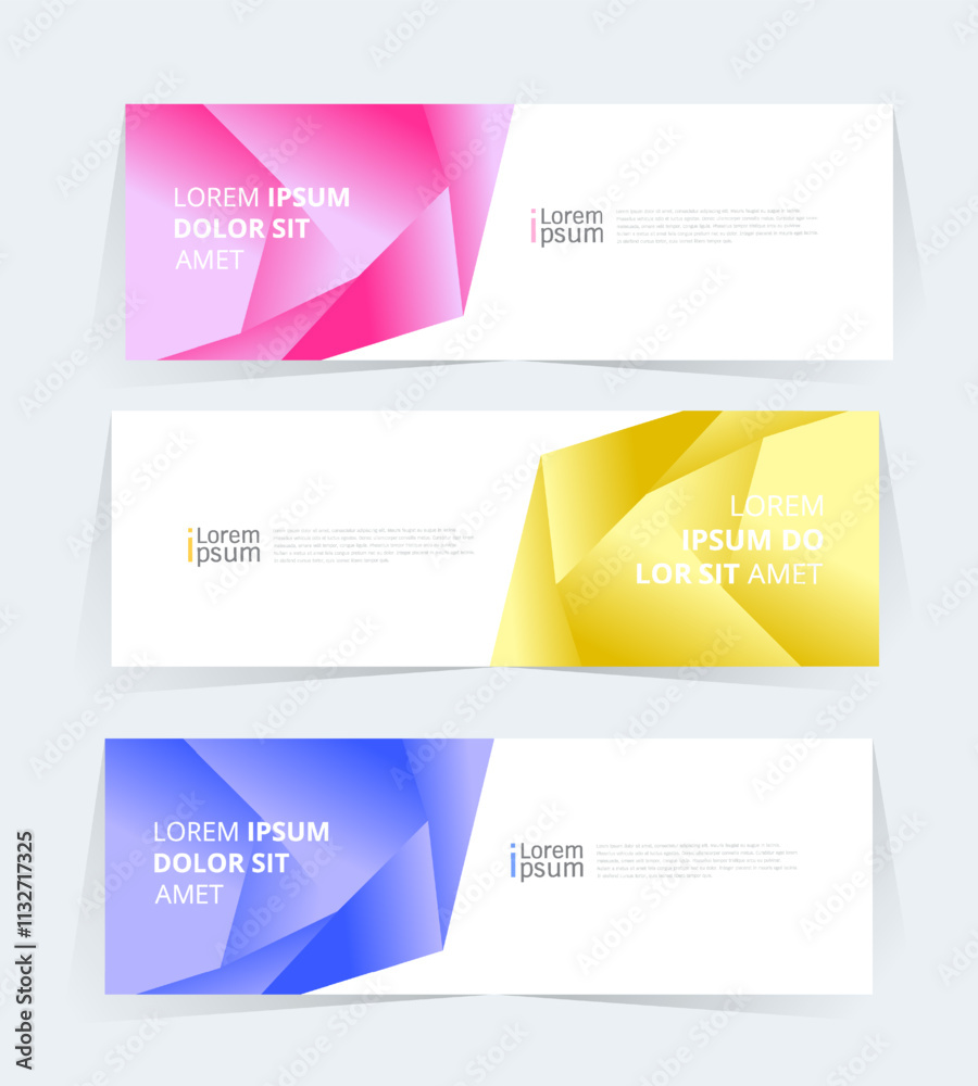 Fototapeta premium Geometric banner design with Vector presentation template.