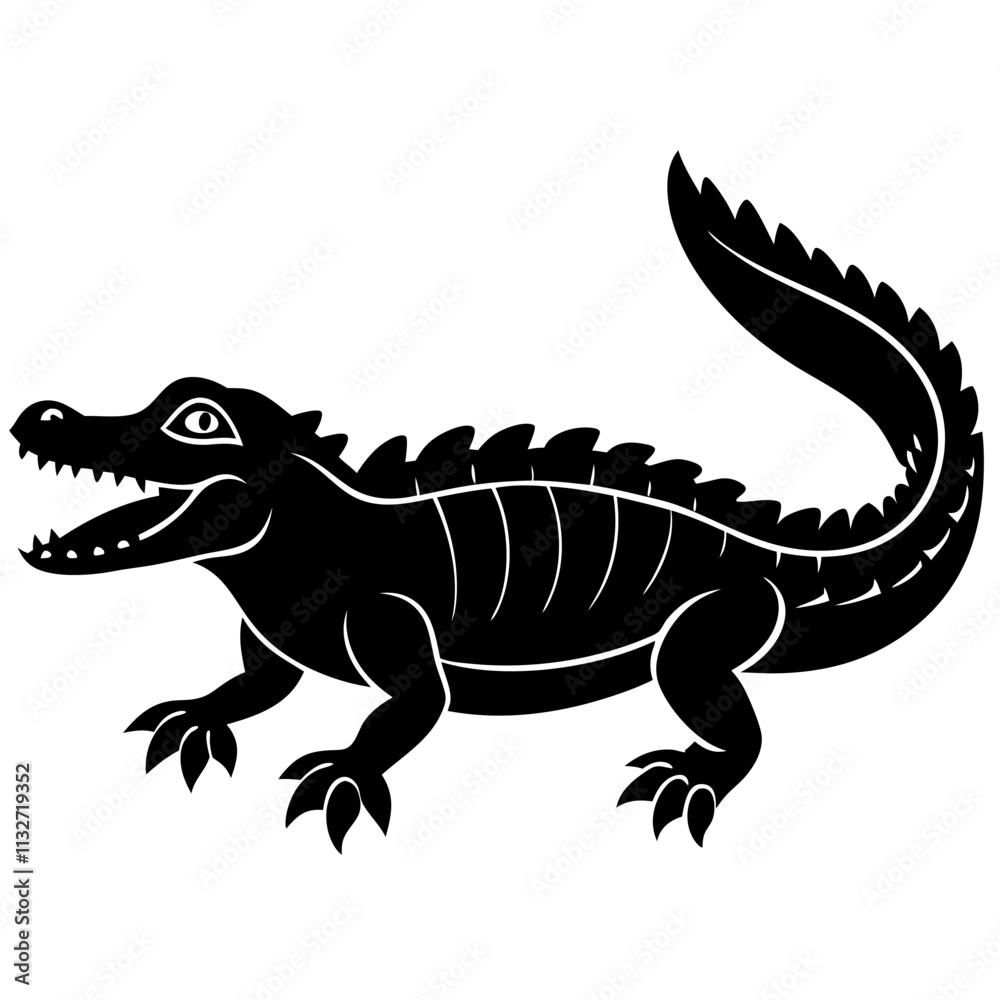 Obraz premium New guinea crocodile vector on white background