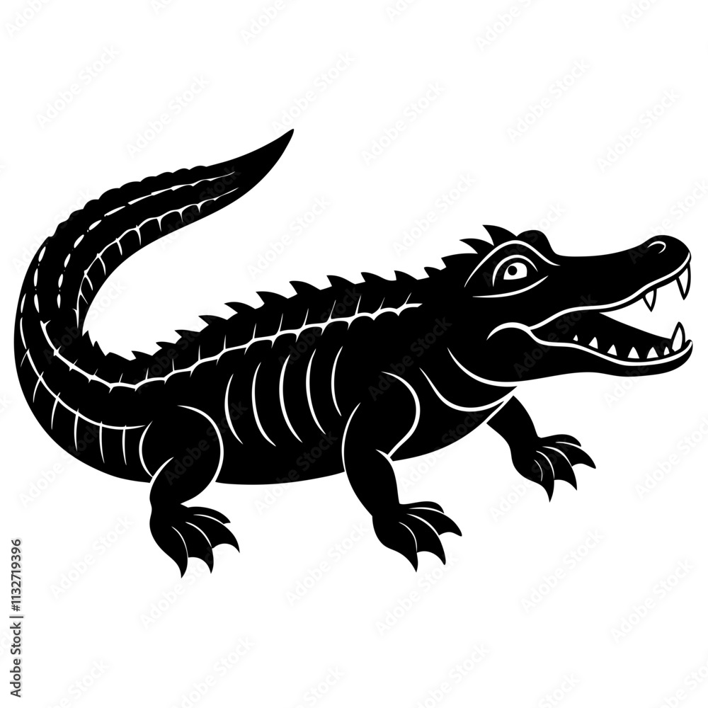 Obraz premium New guinea crocodile vector on white background