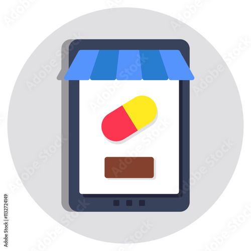 Modern design icon of online pharmacy