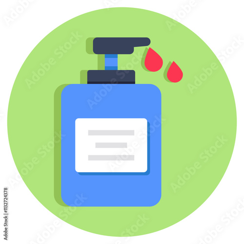 Flat design icon of hand sanitizer