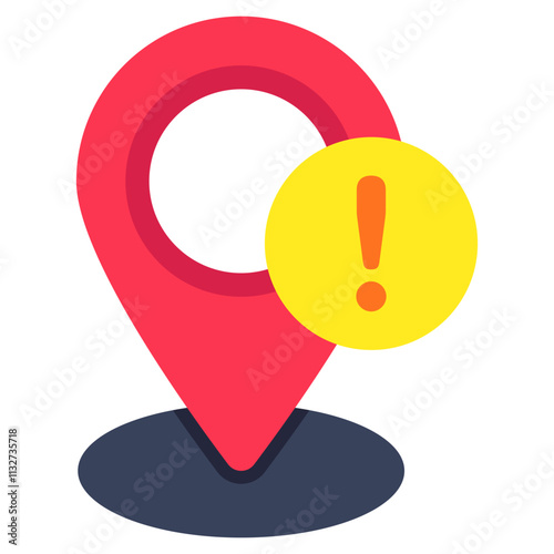 A trendy design icon of location error