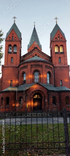 church of the Archangel Michael in the evening in Chernyakhovsk. photo