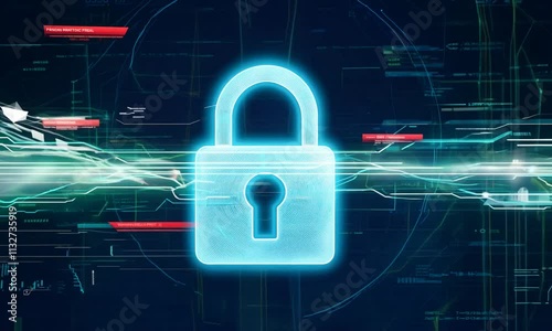 Corporate Cybersecurity Interface: Glowing Network Defense with Real-Time Threat Prevention