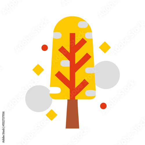 Simple line drawing of a tree with leaves, symbolizing nature and growth.Vector icon with tree crown for eco-friendly projects, landscaping and for Earth Day holiday