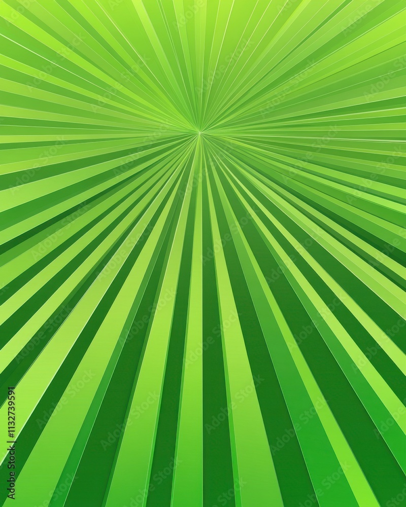 Obraz premium Dynamic green rays radiate from the center, creating an energetic and vibrant abstract background.