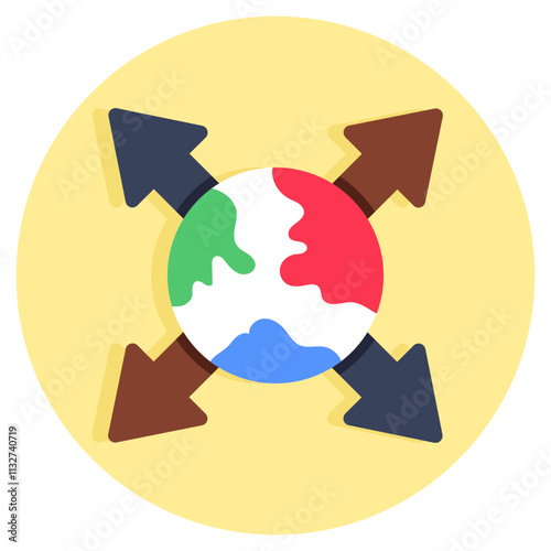 Premium design icon of global directions
