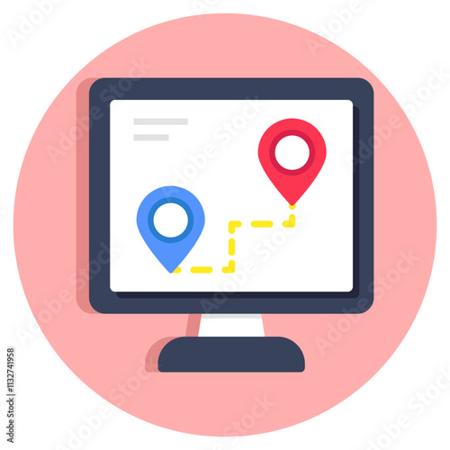 Free Download Creative design icon of online route - GFXLoad
