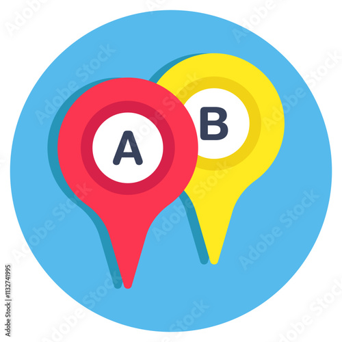 A colored design icon of ab location