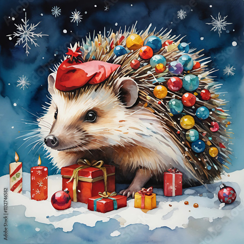 Christmas hedgehog