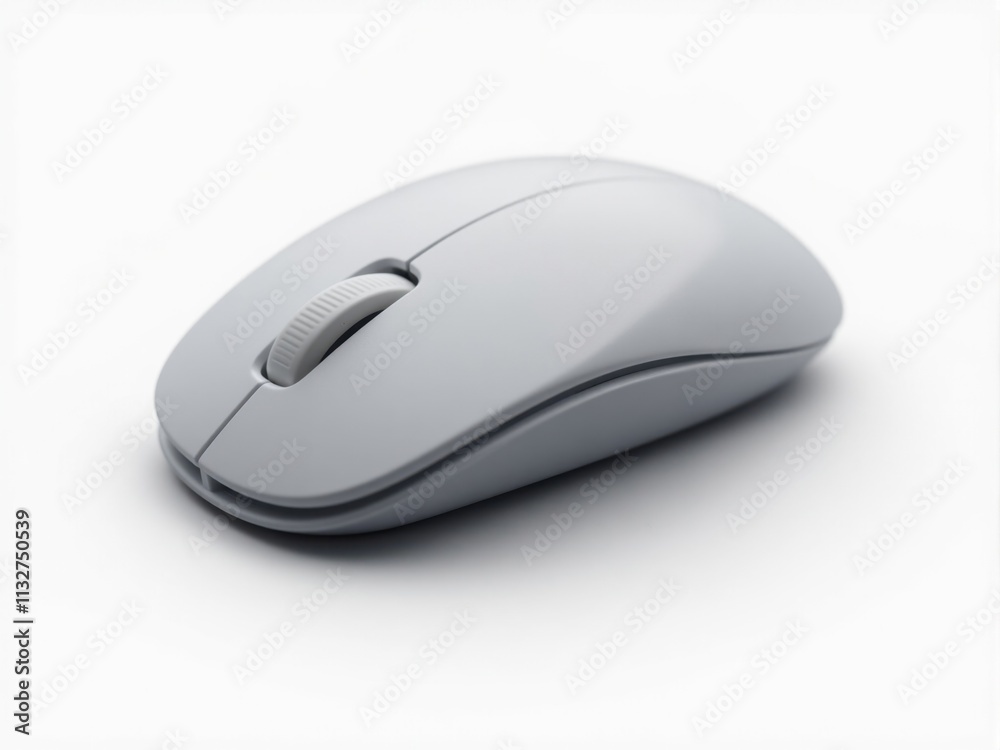 Wireless mouse resting on white background Wireless mouse resting on white background