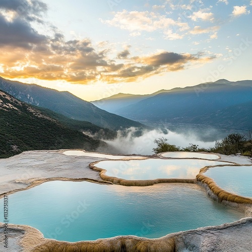 hierve el agu mexican landscape photo