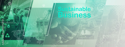 Sustainable Business Concept with Technology and Industry Elements
