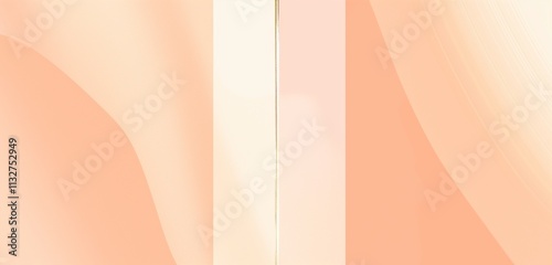 A minimalist smooth gradient soft peach background with a thin vertical strip of platinum running down the center, blending from peach to cream.