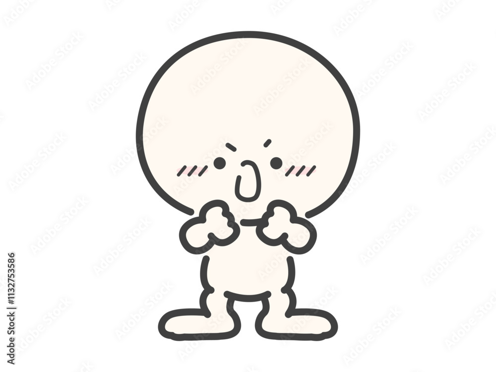 Obraz premium やる気や熱意の表情のかわいい人物のベクターイラスト素材03