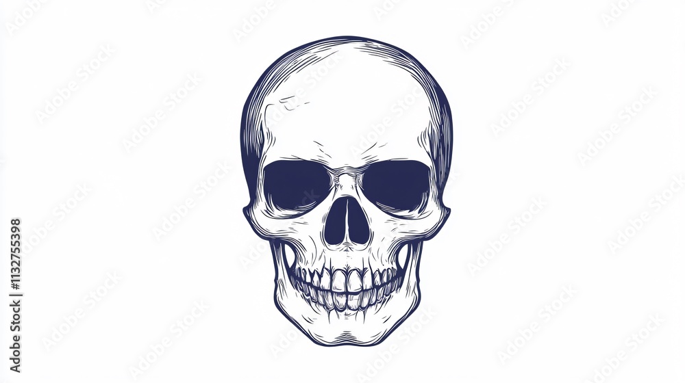 Obraz premium Skull Outline Icon Transparent Vector Isolated Sin