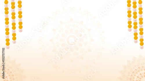 Modern Indian Luxury Mandala Rotation With Flower Animation Background Stock Video Footage (Royalty Free)