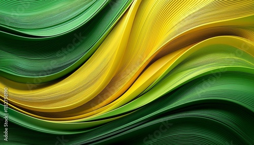 an abstract wavy green and yellow background image