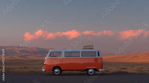 Colorful Kombi in Scenic Landscape
