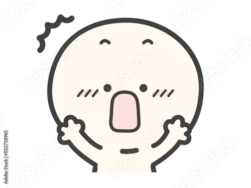 驚きのシンプルでかわいい人物のベクターイラスト素材03
