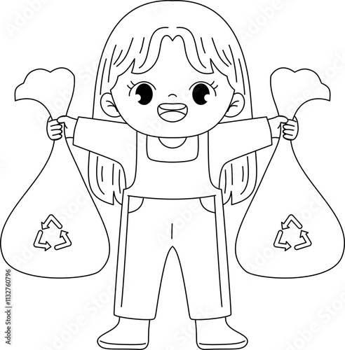cute cleaning service outline printable coloring page