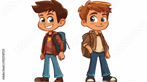 Cheerful Young Students Friends Cartoon Vector Illustration