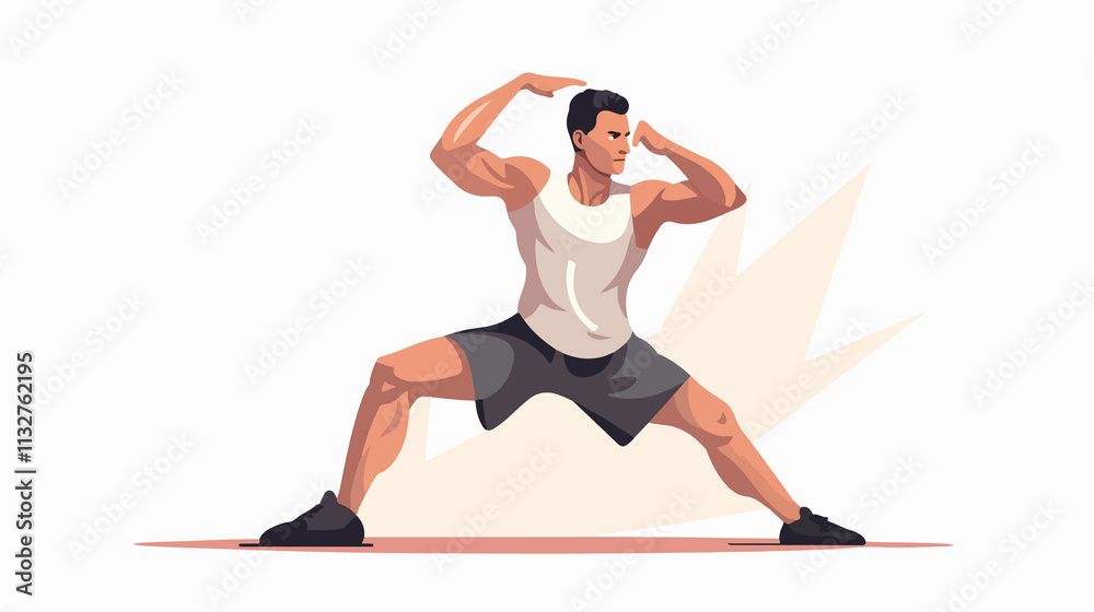 Fototapeta premium Effective Side Lunge Exercise for Sport Wellness Enthusiasts