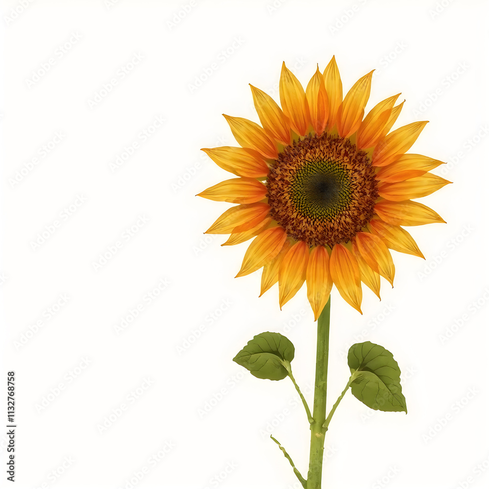 Fototapeta premium Sunflower icon in flat style. Flora vector illustration on isolated background. Sunflower sign business concept. Generative AI