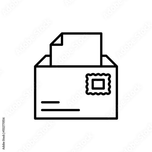 Package Stamps outline icons, minimalist vector illustration ,simple transparent graphic element .Isolated on white background