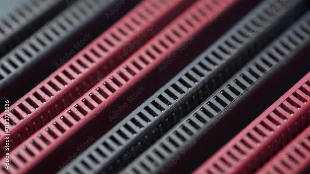 Macro close up of a modern computer gaming motherboard 
