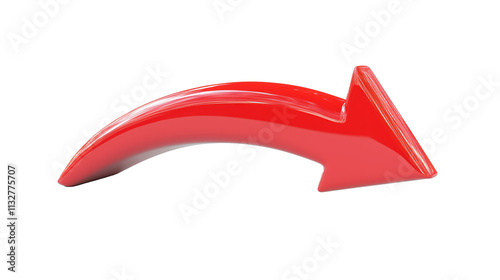 Stylized Red Arrow isolated on transparent background	