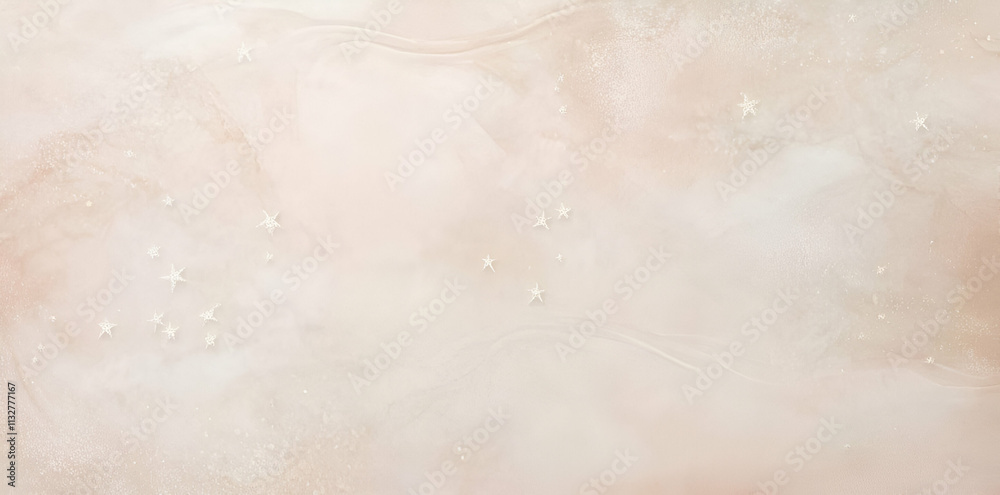 Fototapeta premium A soft, abstract background with subtle stars and a dreamy pastel palette.