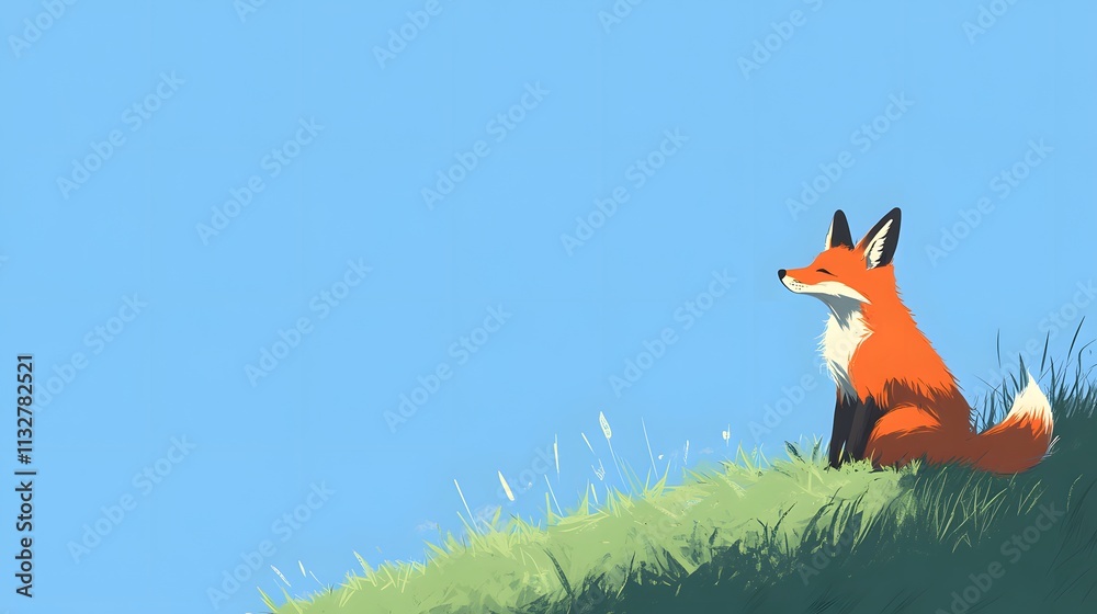 Obraz premium red fox in the field