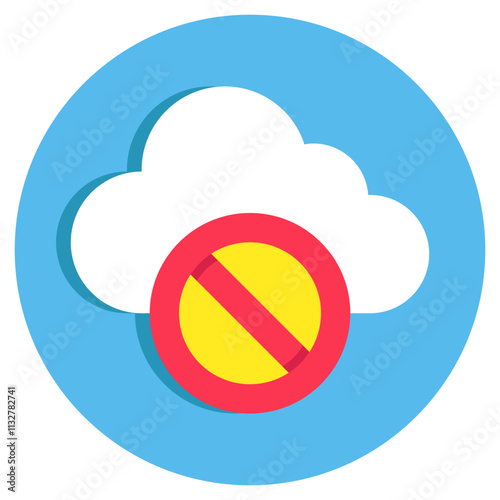 A colored design icon of forbidden
