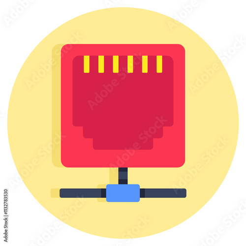 A trendy design icon of Ethernet port