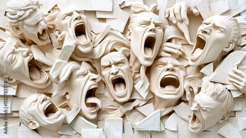 Screaming Faces Abstract Sculpture.