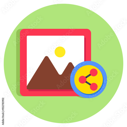 A trendy design icon of gallery share